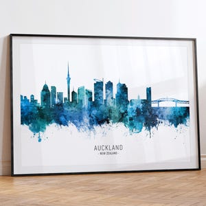 Auckland Cityscape New Zealand, Skyline Wall Art Poster Print RX (20871)