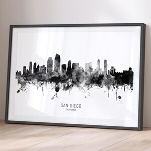 San Diego Skyline Californië, Stadsgezicht Schilderij Art Print Poster BX (11677)