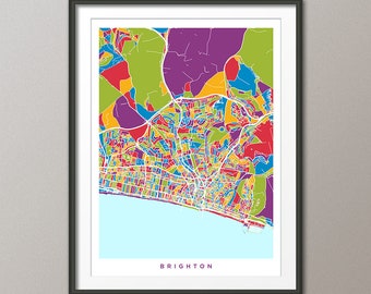 Brighton Map, England City Map, Art Print (27832)
