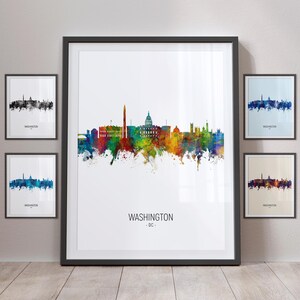 Skyline van Washington, Washington DC Stadsgezicht Art Print Poster staand PX (5163)