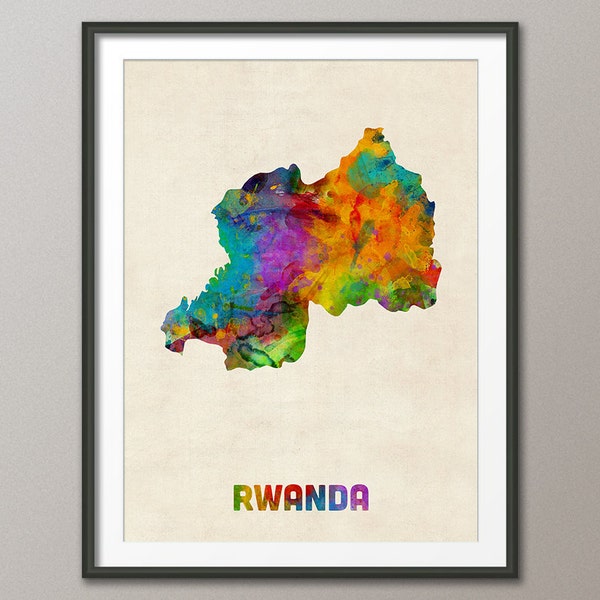 Rwanda Watercolor Map, Art Print (2121)