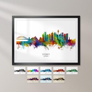 Sydney Skyline Australien, Stadtbild Kunstdruck Poster KX (6524)