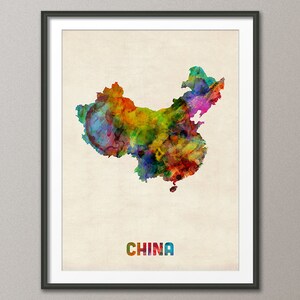China Aquarell Landkarte, Kunstdruck (624)