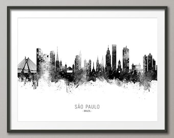 São Paulo Skyline, São Paulo Brazil Cityscape Art Print Poster (11695)