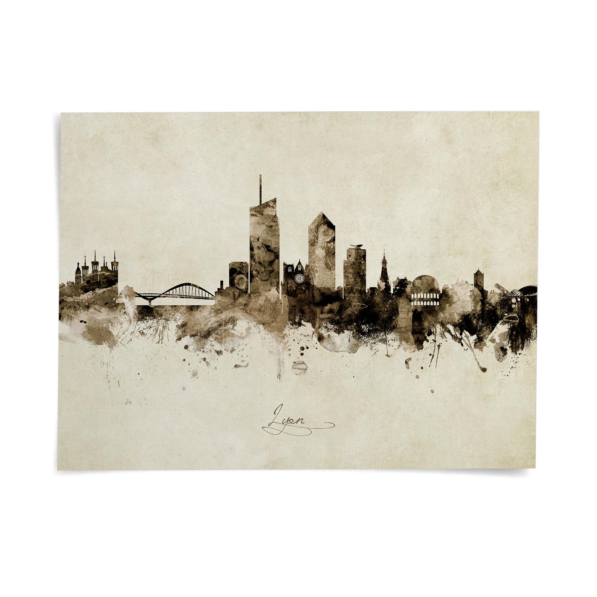 写真 Lyon Skyline France, Cityscape Art Print Poster ZX (6718) - Etsy