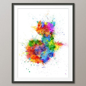 Guatemala Paint Splashes Map Art Print Poster (27360)
