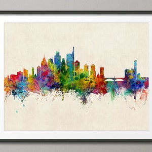Horizon de Philadelphie, impression d'art paysage urbain de Philadelphie en Pennsylvanie (6762)