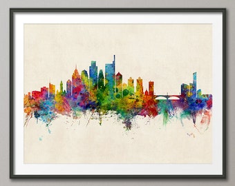 Philadelphia Skyline, Philadelphia Pennsylvania Cityscape Art Print (6762)