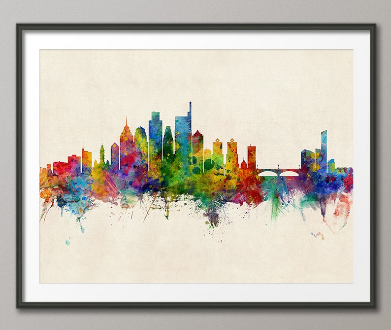 Philadelphia Skyline, Philadelphia Pennsylvania Cityscape Art Print 6762 image 1