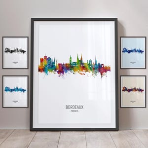 Bordeaux Skyline, Bordeaux Frankreich Stadtansicht Kunstdruck Poster Portrait PX (23344)