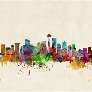 Seattle Skyline, Seattle Washington Cityscape Art Print 531 image 3