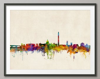 Washington DC Skyline, Cityscape Art Print (969)