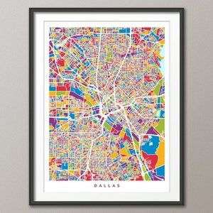 Dallas Map, Dallas Texas City Map, Art Print (3008)