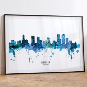 Denver Cityscape Colorado, Skyline Wall Art Poster Print RX (20576)