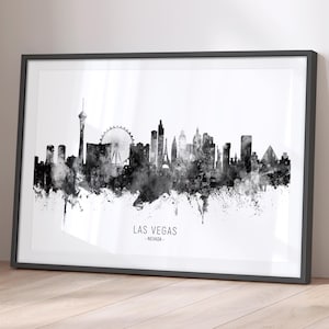 Las Vegas Skyline Nevada, Stadtansicht Malerei Kunstdruck Poster BKX (11469)