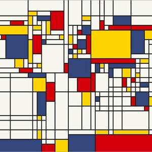 Map of the World Map in the style of Piet Mondrian, Art Print 202 image 3
