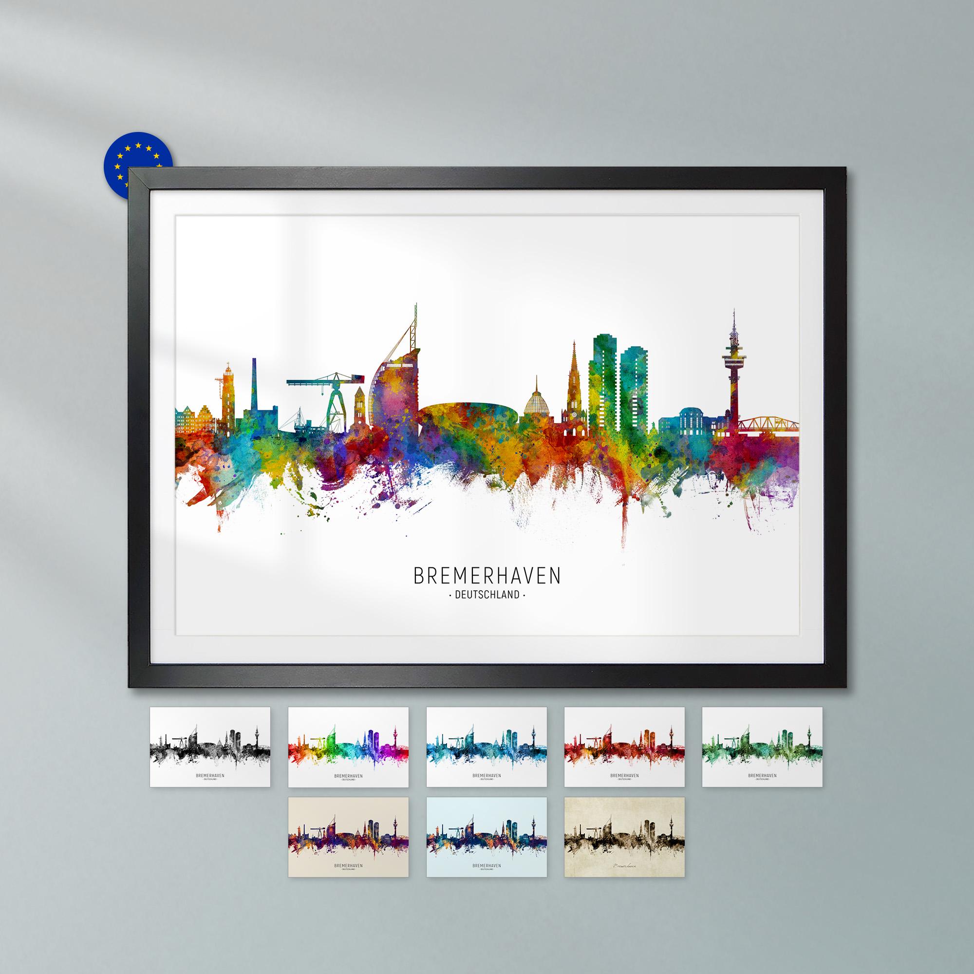 Bremerhaven Skyline Deutschland, Cityscape Painting Art Print
