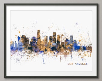 Los Angeles Skyline, Los Angeles California Cityscape Art Print (2024)