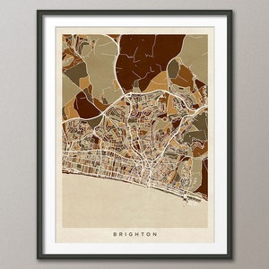 Brighton Map, England City Map, Art Print (27833)