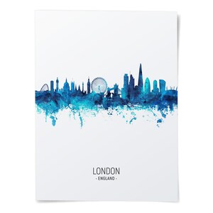 a poster of london england with the london eye in the background