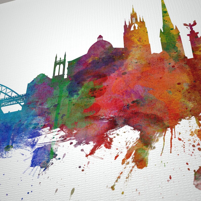 Newcastle Skyline Canvas Newcastle Cityscape Canvas Art Print Etsy
