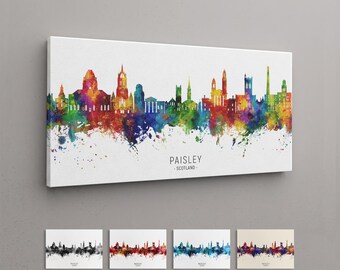 Paisley Skyline Scotland, Box Canvas Art Print (24197)