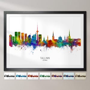 Tallinn Skyline Estonia, Cityscape Painting Art Print Poster CX (14921)