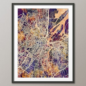 Belfast Map, Belfast Northern Ireland City Map, Art Print (3490)