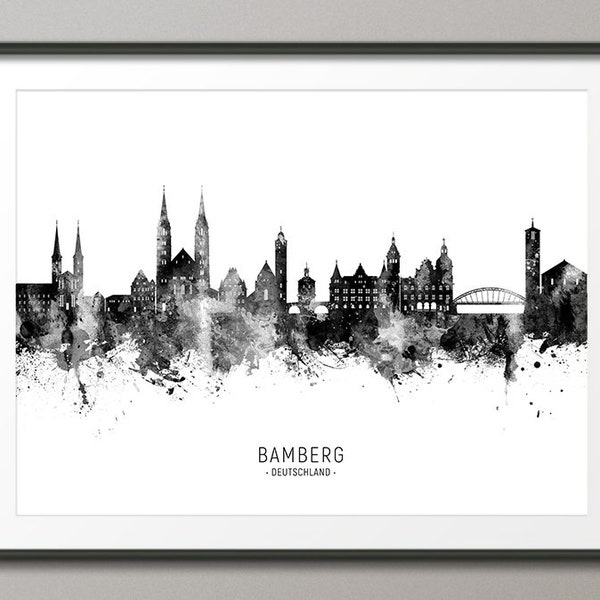 Bamberg Skyline, Bamberg Deutschland Cityscape Art Print Poster (25289)