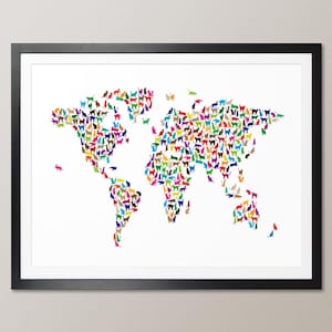 Katzen Weltkarte, Art Print WM (181)