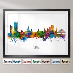 Bonn Skyline Deutschland, Cityscape Painting Art Print Poster CX (26628)
