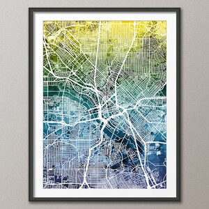 Dallas Map, Dallas Texas City Map, Art Print (2992)
