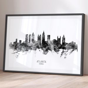 Atlanta Skyline Georgia, Cityscape Painting Art Print Poster BX (11517)