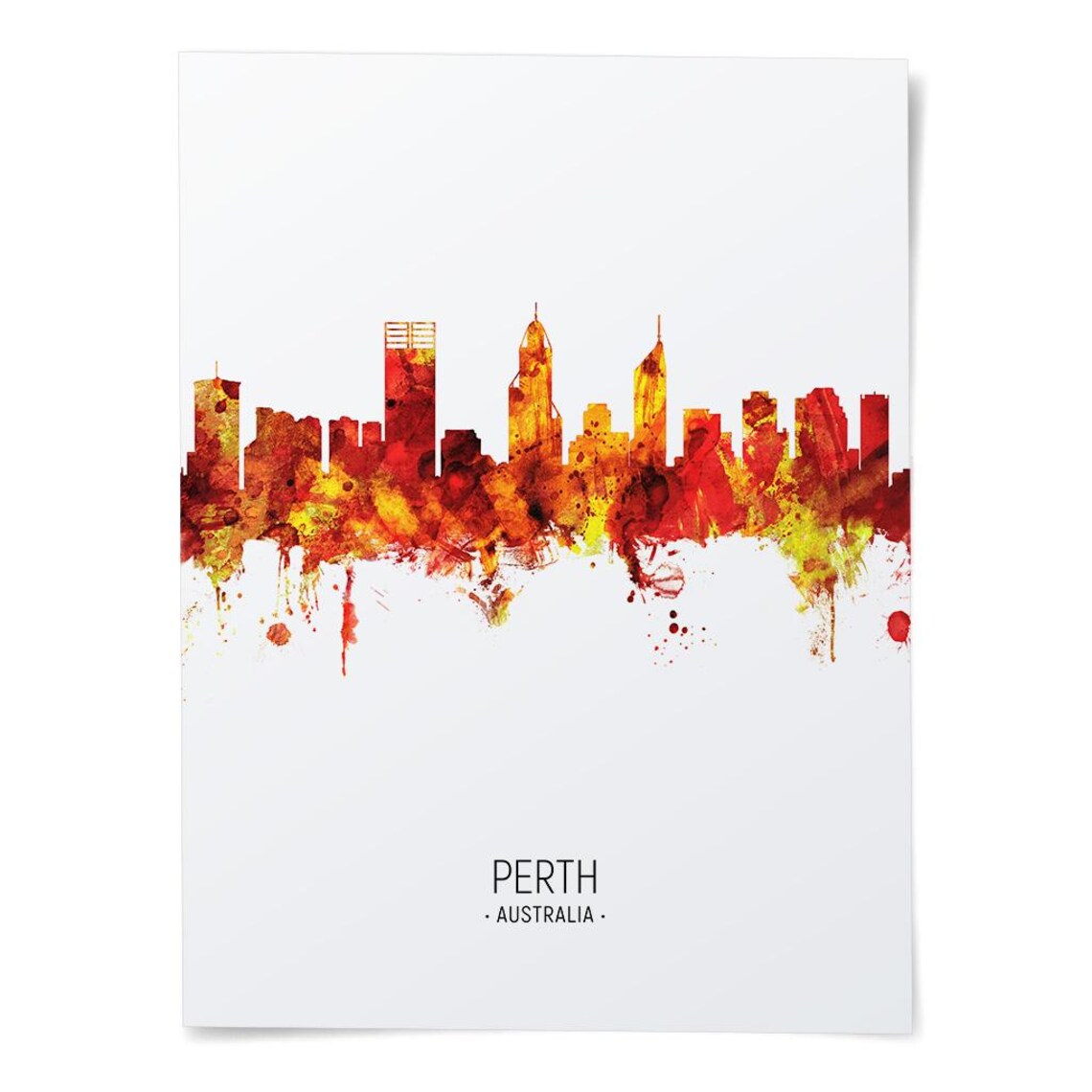 Perth Skyline, Perth Australia Cityscape Art Print Poster Portrait PX ...