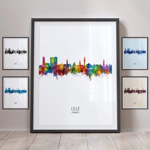 Lille Skyline, Lille France Cityscape Art Print Poster Portrait PX (23390)