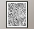Frankfurt Map, Frankfurt Germany City Map, Watercolour Art Print Black White (4516)