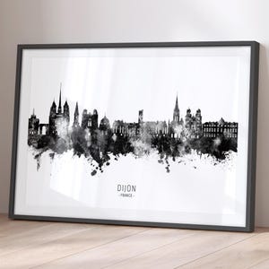 Dijon Skyline France, Cityscape Painting Art Print Poster BX (26118)