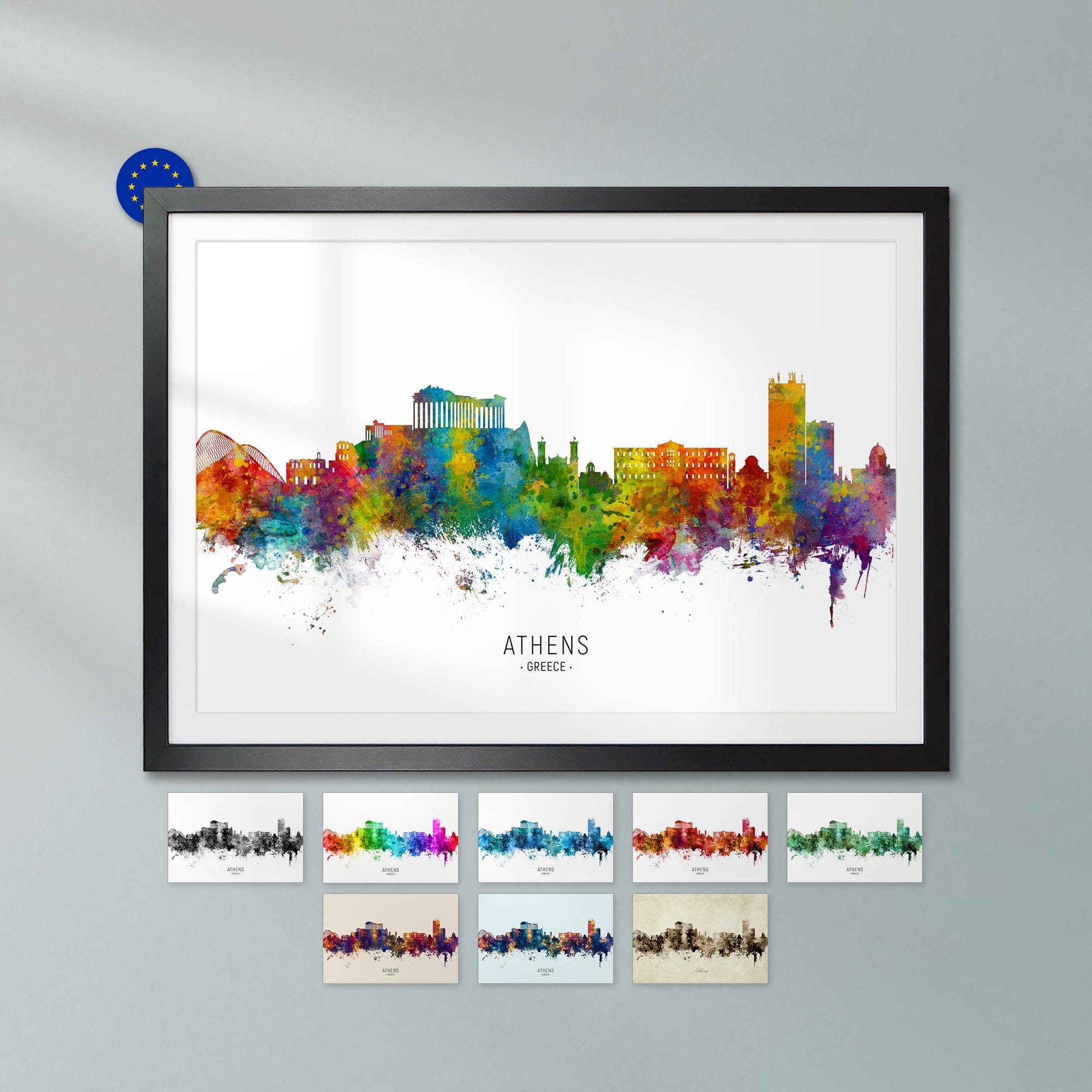 Athens Skyline Greece, Poster Print Cityscape Art ZX (6673) - Etsy