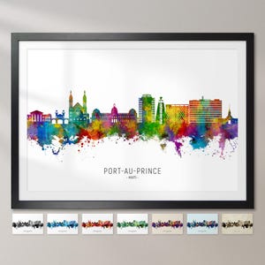 Port-au-Prince Skyline Haiti, Cityscape Painting Art Print Poster CX (27043)