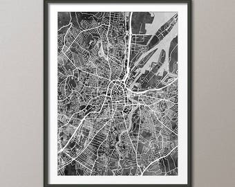 Belfast Map, Belfast Northern Ireland City Map, Art Print (3492)