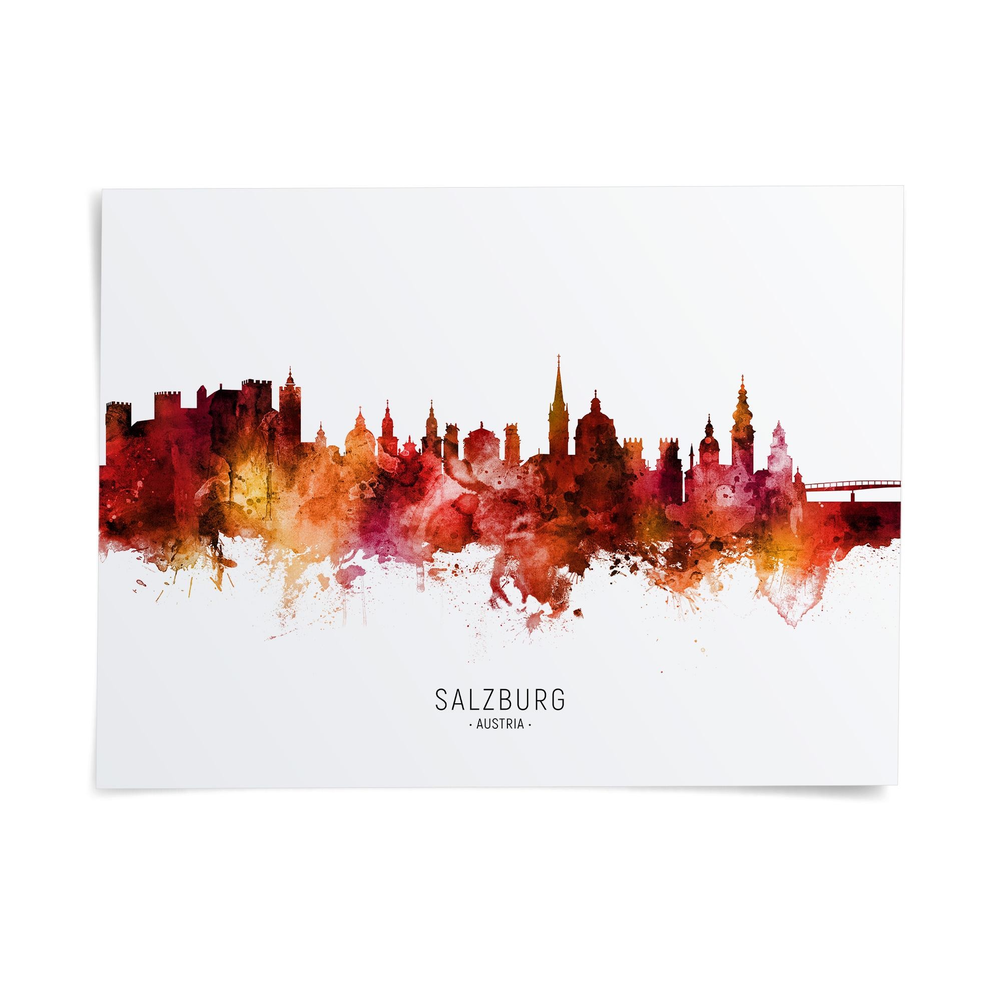 Salzburg Skyline Austria, Cityscape Art Print Poster ZX (6664) - Etsy