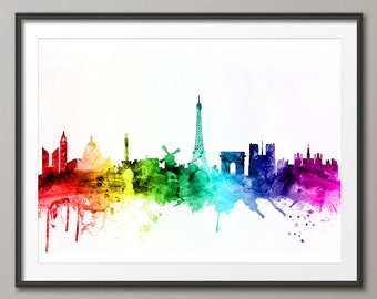 Paris Skyline, Paris France Cityscape Art Print (2428)