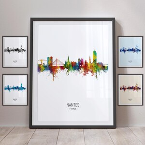 Nantes Skyline, Nantes France Cityscape Art Print Poster Portrait PX (17512)