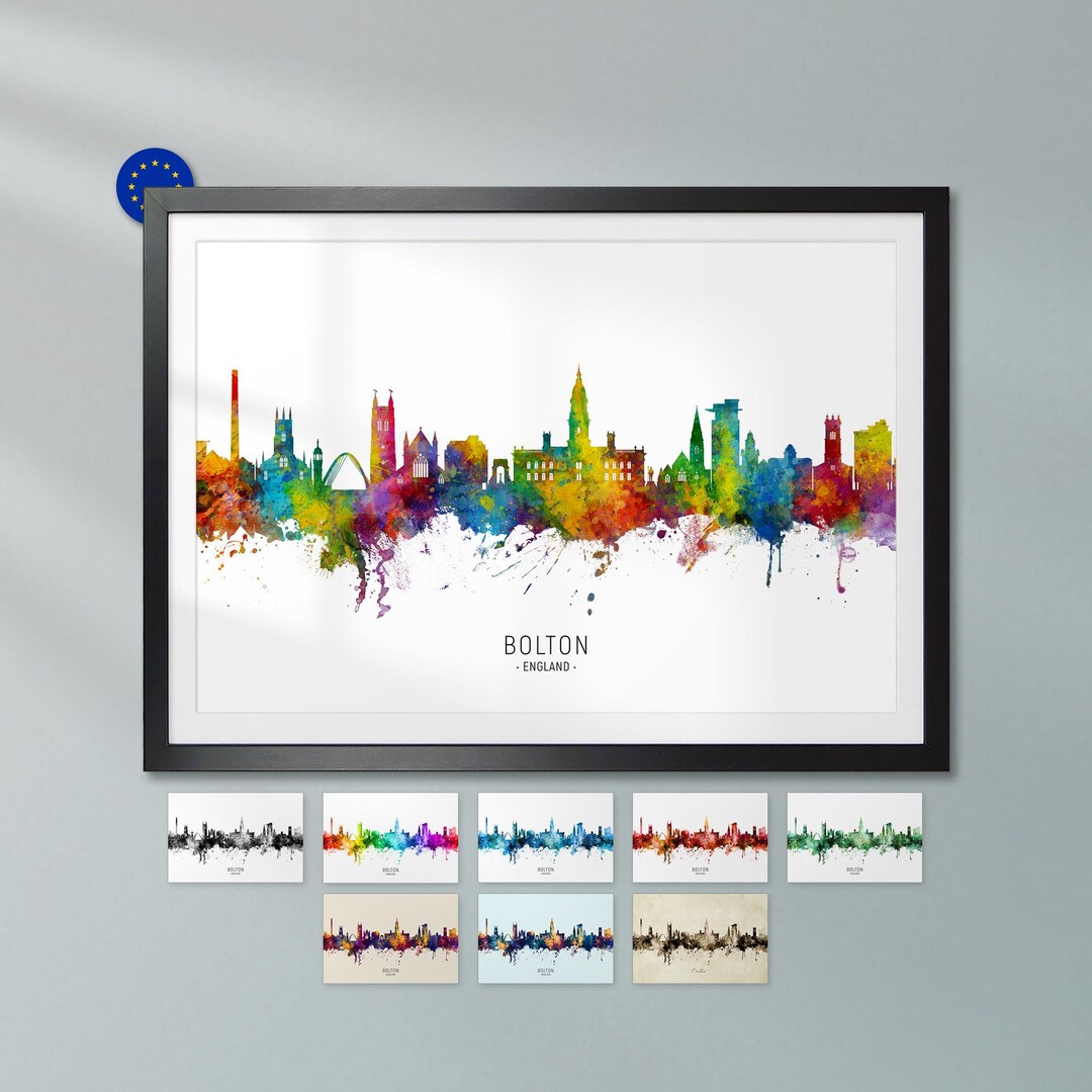 for stars様 for stars様 Bolton Skyline England, Poster Print Cityscape Art ZX