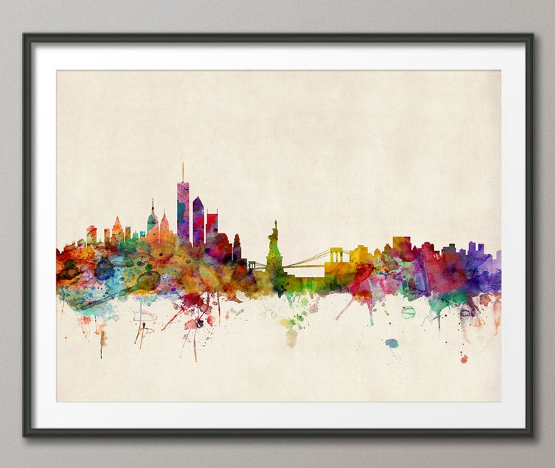 New York City Skyline, NYC Cityscape Art Print (540) - Etsy