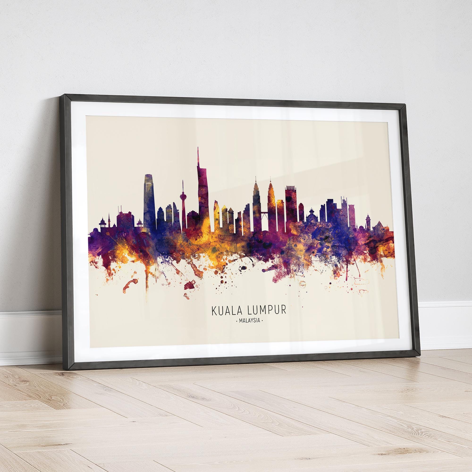 Kuala Lumpur Skyline Malaysia, Painting Art Print Poster LX (30553