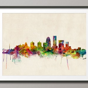 Louisville Skyline, Louisville Kentucky Cityscape Art Print 501 image 1