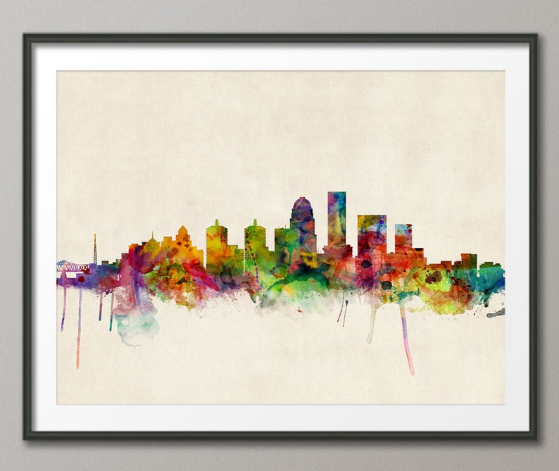 Louisville Skyline, Louisville Kentucky Cityscape Art Print 501 image 1