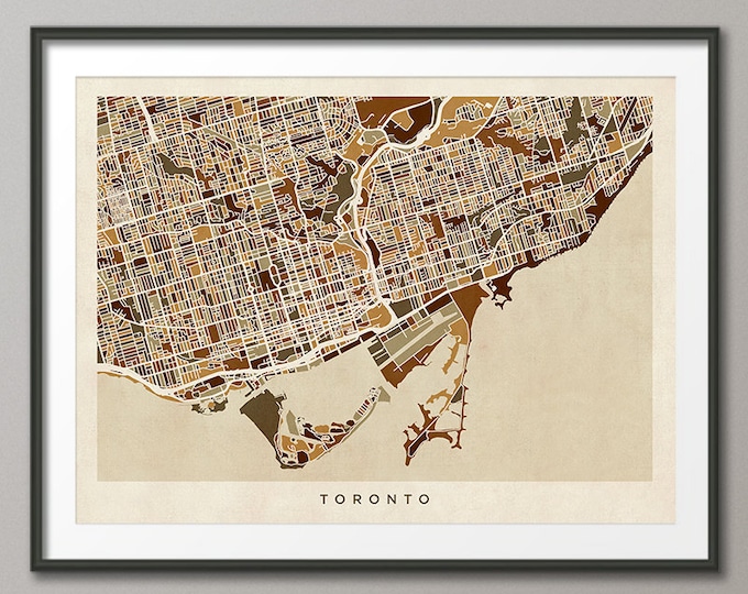 Toronto Map - City Street Map of Toronto, Ontario - Art Print ...