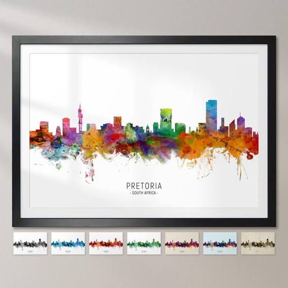 Pretoria Skyline South Africa, Cityscape Painting Art Print Poster CX (6630)